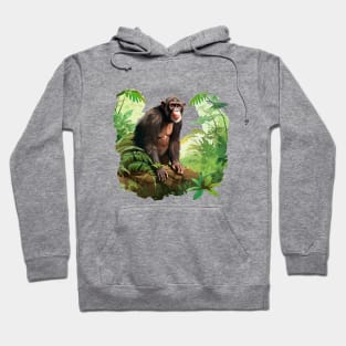 Cute Chimpanzee In Jungle Hoodie